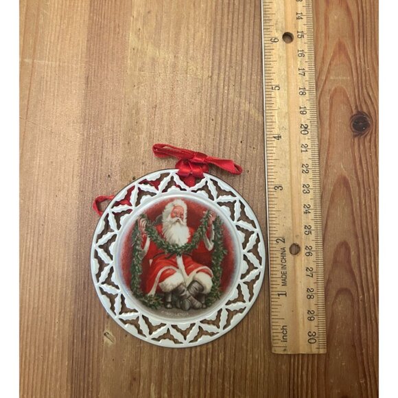 Vintage Lenox Porcelain Santa Portrait Series Collectible Ornament Garland Red R - Picture 4 of 4